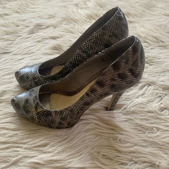 NUDE Snake Skin Heels size 39/8.5 - Picture 6 of 6